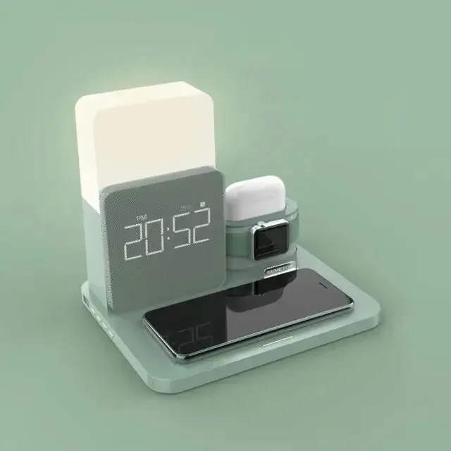 LED Light Bedside Lamp with Wireless Charger Dock
