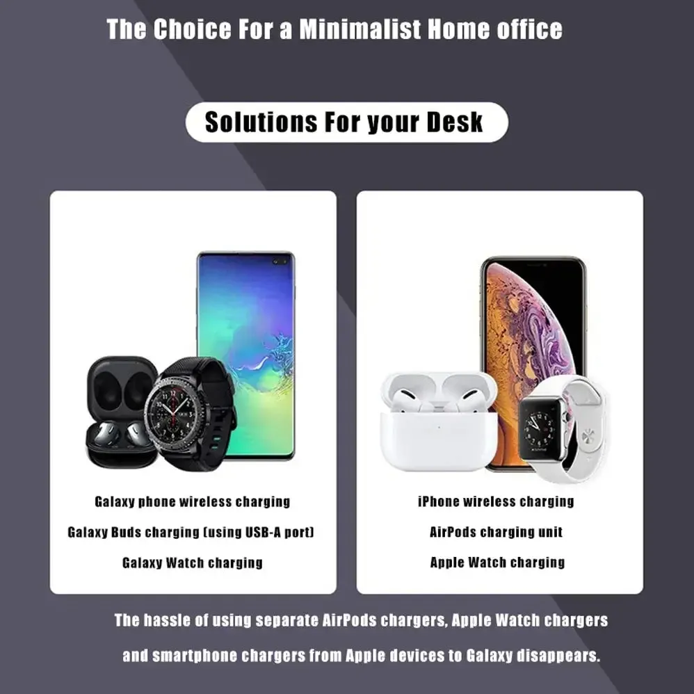LED Light Bedside Lamp with Wireless Charger Dock
