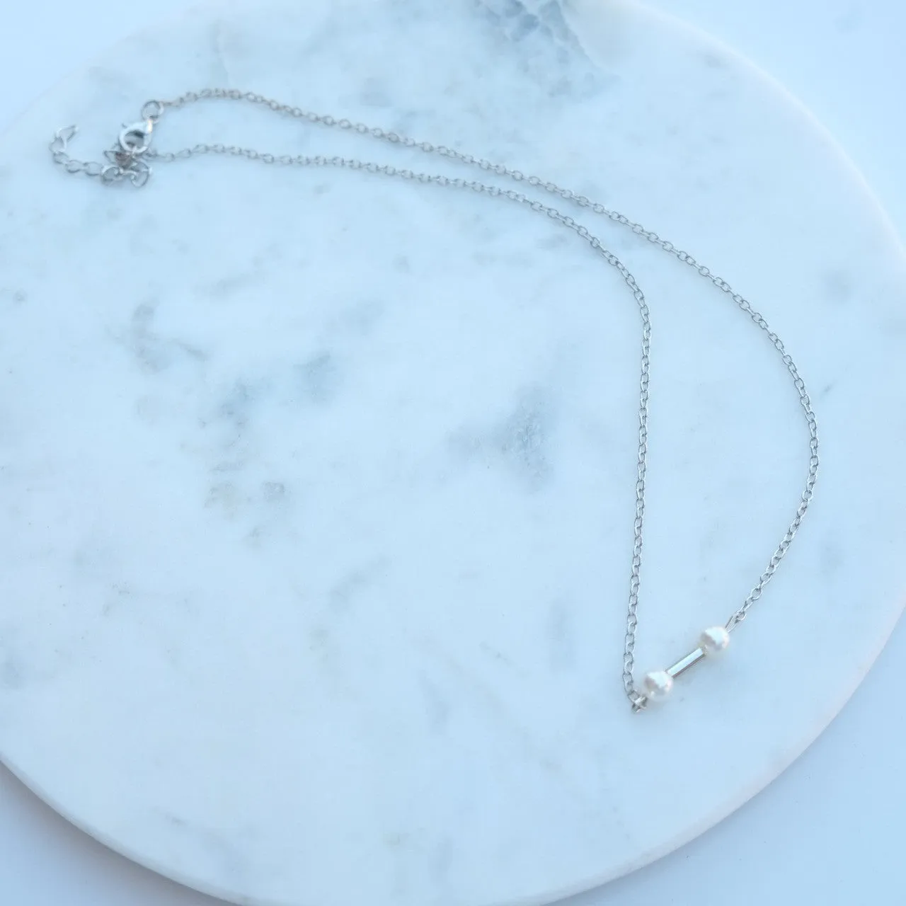 Leigh Pearl Bar Fine Necklace