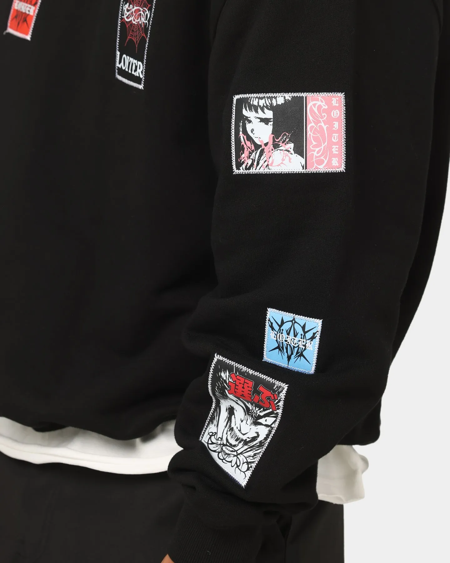 Loiter Patchwork Crewneck Black