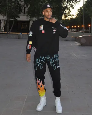 Loiter Patchwork Crewneck Black