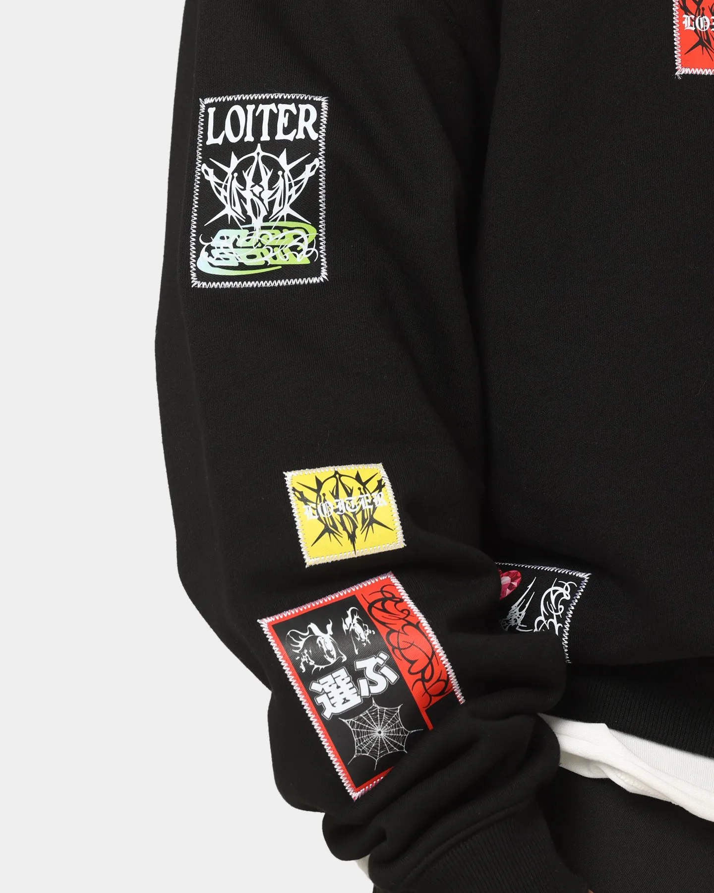 Loiter Patchwork Crewneck Black