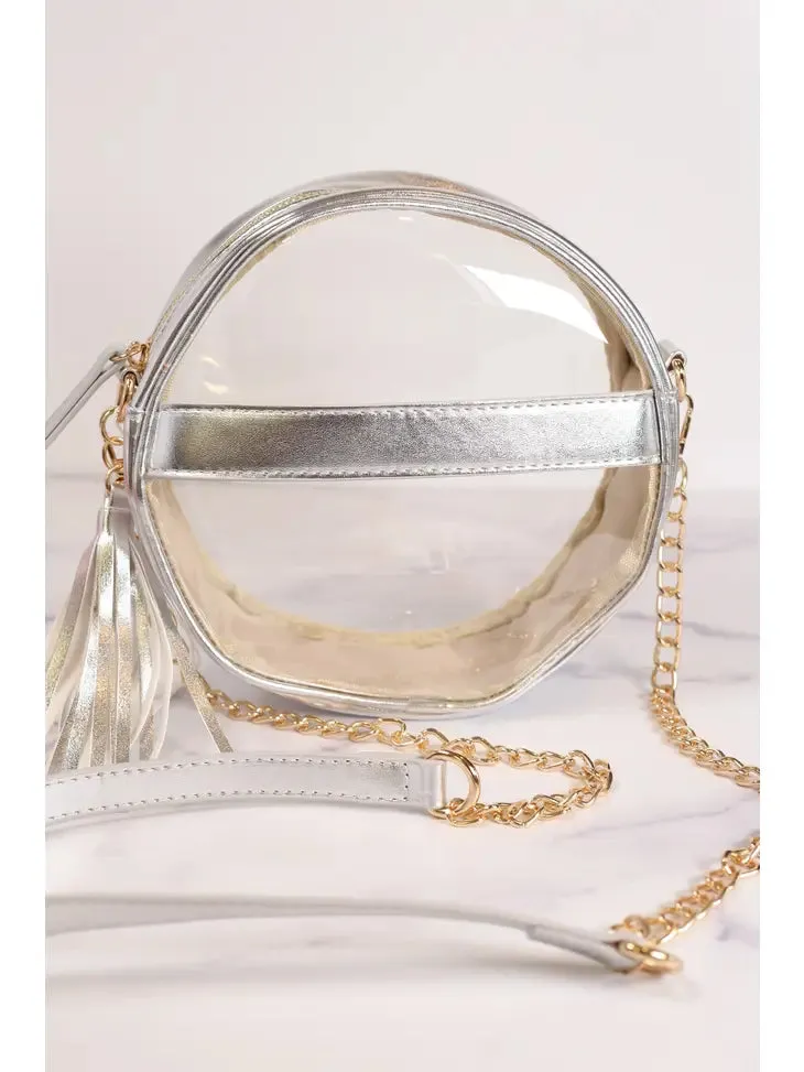 Madison Metallic Clear Crossbody