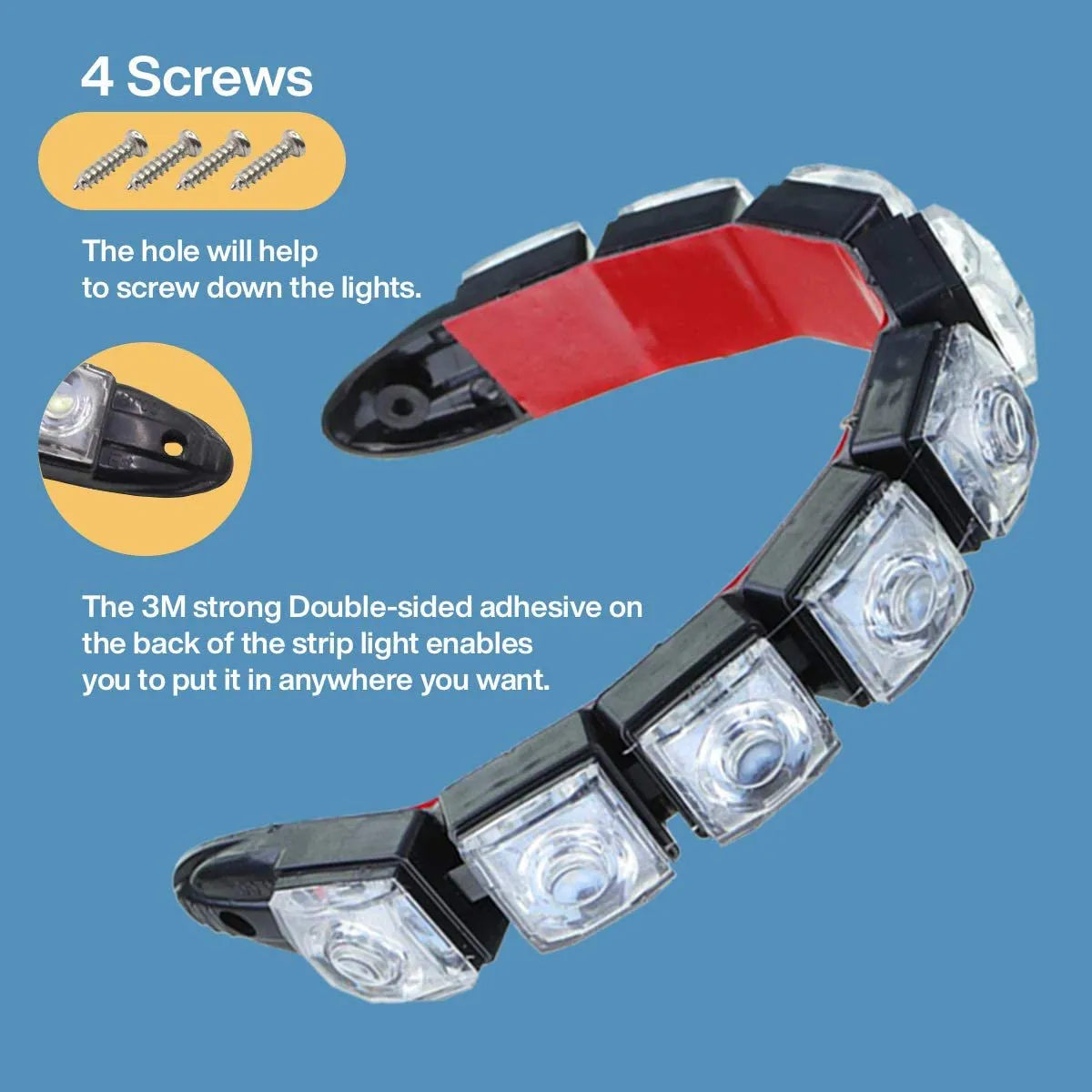 Malai Waterproof LED Navigation Lights for Boats (Blue & White) | Blue/White