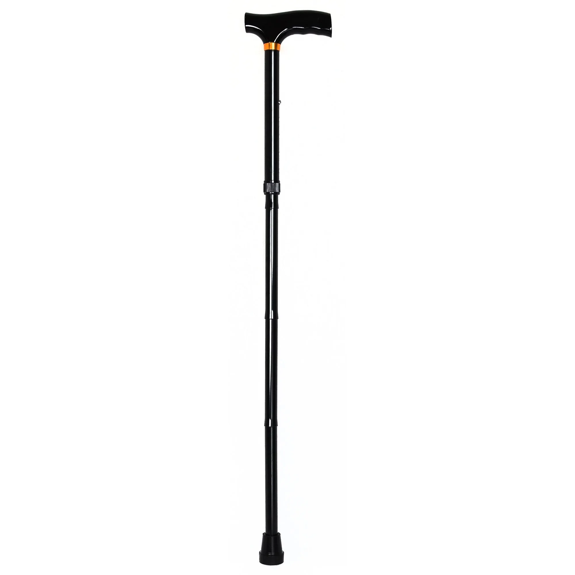 McKesson Folding T-Handle Aluminum Cane, Black