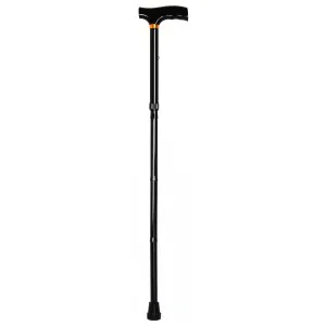 McKesson Folding T-Handle Aluminum Cane, Black