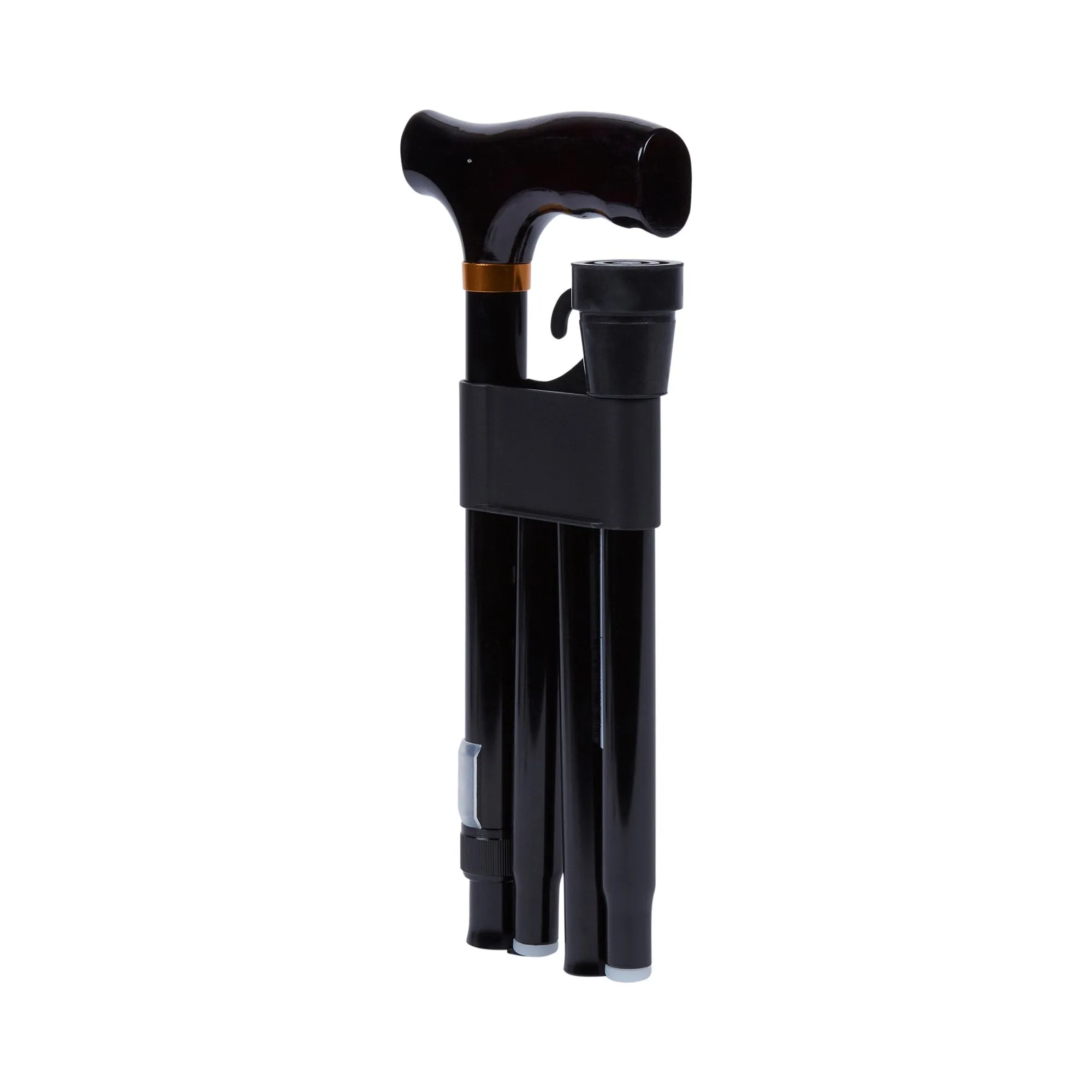 McKesson Folding T-Handle Aluminum Cane, Black