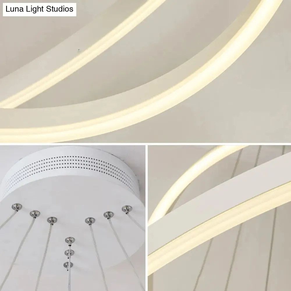 Modern LED Chandelier: Acrylic Suspension Lamp for Dining Room