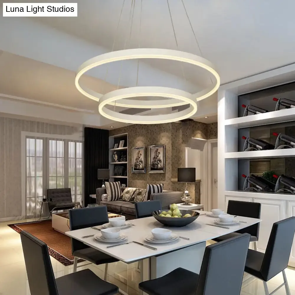 Modern LED Chandelier: Acrylic Suspension Lamp for Dining Room