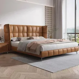 Modern Stylish Leather Bed Frame King Size