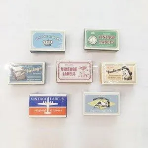 Momo Strolling in the Town Series Vintage Cloth Paper Matchbox Hand Account Decorative Stickers 60 Pieces NP-H7TAY-0349