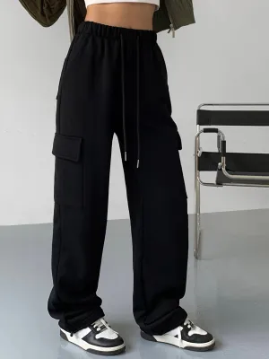On The Go Trendy Pockets Cargo Sweatpants
