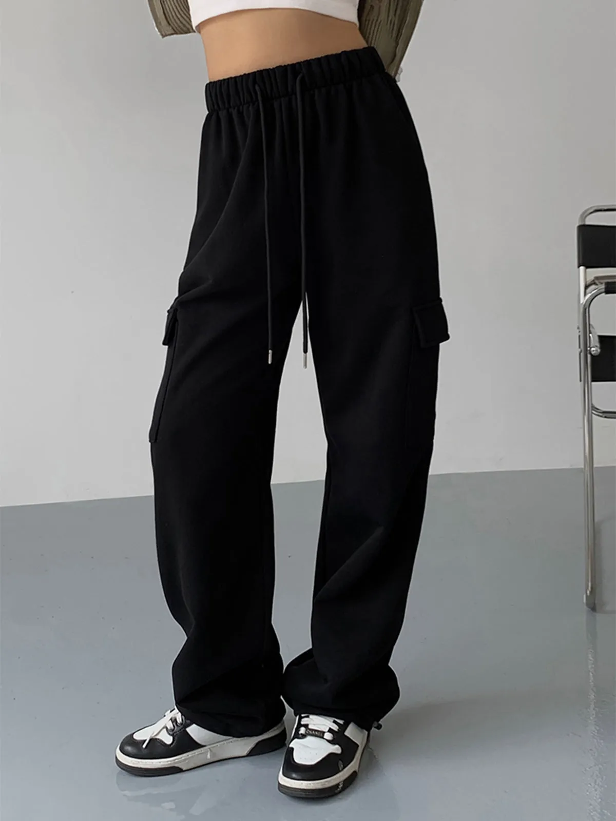 On The Go Trendy Pockets Cargo Sweatpants