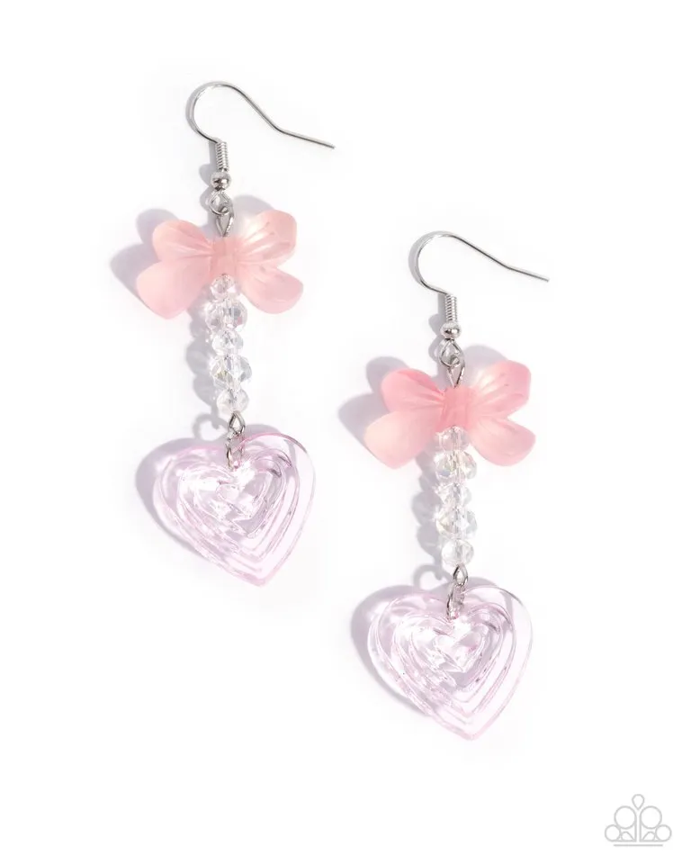 Paparazzi Earring ~ Feminine Freefall - Pink