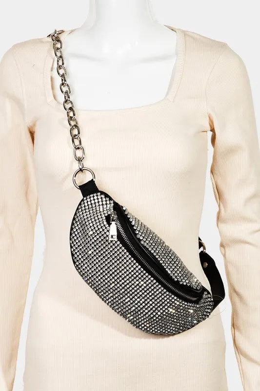 Pave Rhinestone Crossbody Bag