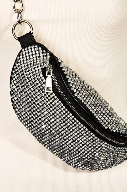 Pave Rhinestone Crossbody Bag