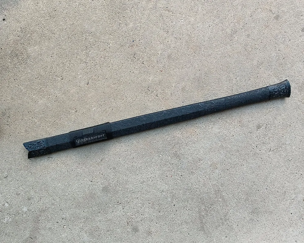 Qingnansener Sword - Fully Functional  Katana Sword, 1045 Carbon Steel,  Black Scabbard