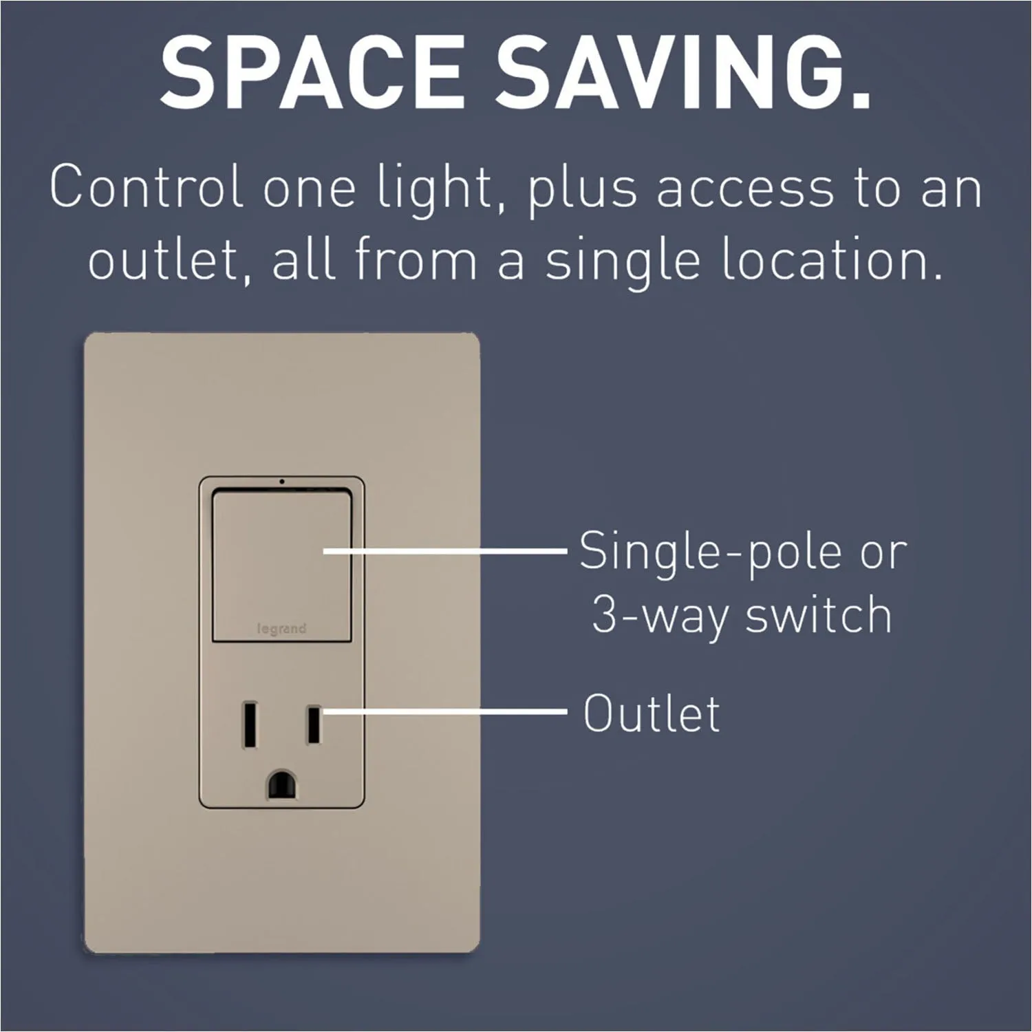 radiant Single Pole/3-Way Switch with 15A Tamper-Resistant Outlet, Nickel