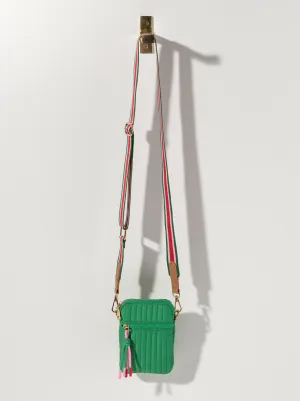 Shiraleah Ezra Quilted Nylon Phone Holder, Green