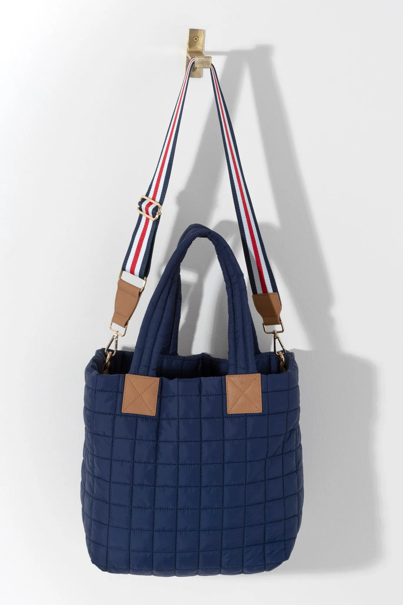 Shiraleah Ezra Quilted Nylon Tote, Navy