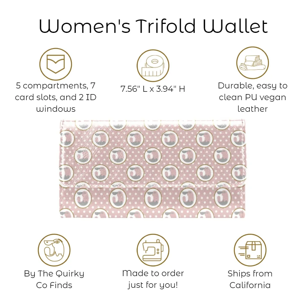 Skull Leopard Print Women's Trifold Wallet