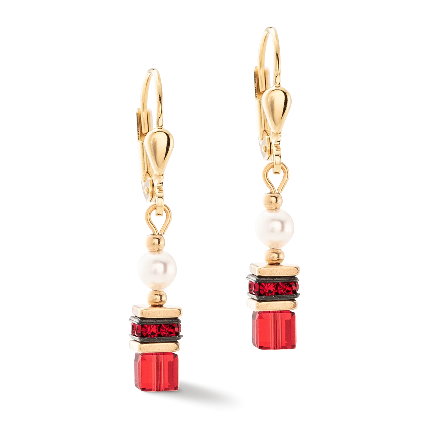 Sparkling Princess earrings gold-red