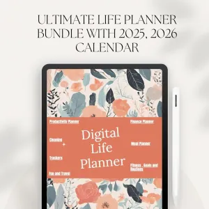 Ultimate Life Planner Bundle | Digital, Editable &amp; Printable | A4, Letter, iPad Compatible | Goals, Finance, Fitness, Self-Care, Travel &amp; More